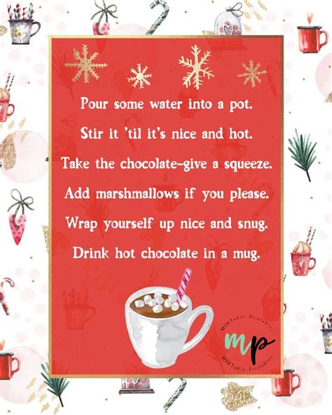 Printable Hot Chocolate Poem